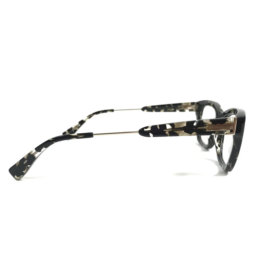 Derek Lam Eyeglasses Frames 261 BLKMB Black Tortoise Silver Thick Rim 50-19-140